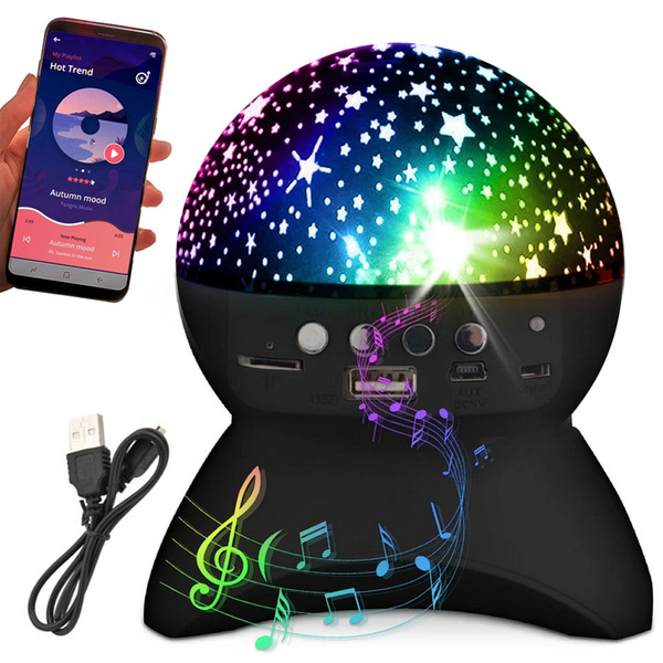 Zvaigžņu projektors nakts gaisma zvaigžņu led skaļrunis bluetooth usb projektors