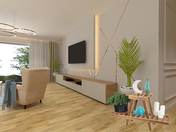 Kwietnik stojący drewniany na kwiaty doniczkowe doniczki dwupoziomowy półka