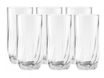 Set mit 6 Gläsern für kalte Getränke, gerade, hoch, für Drinks, 340 ml