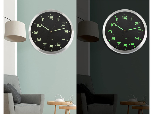 Fluorescente grande reloj de pared fluorescente estrellas 25cm