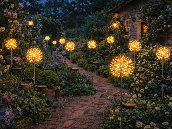 SAULĖS LED SODO LEMPA FAIRY LIGHT ON A SKEWER FOR THE GARDEN, 2 vnt.