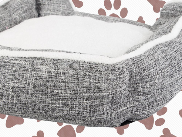 Dog bed soft comfortable fluffy bed with cushion size l