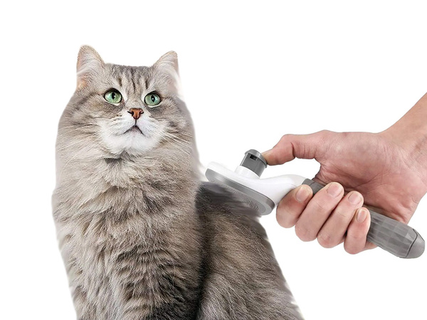 Self-cleaning hair brush for dogs cats