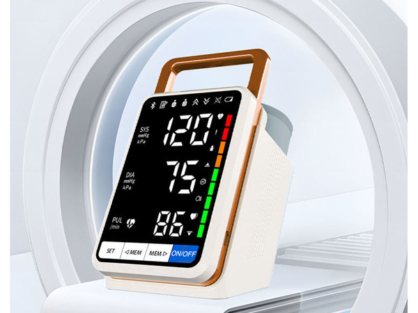 Upper arm blood pressure monitor readable ecan arrhythmia blood pressure monitor