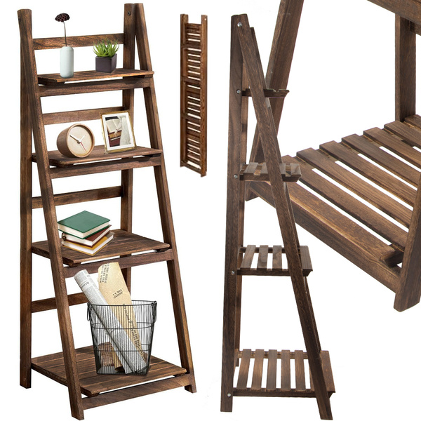 Blumenbeet hochstehender blumentopf aus holz 4-stöckiges bücherregal