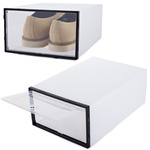 Shoebox organiser box container with flap cabinet