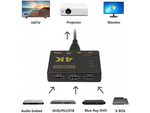 Prepínač rozdeľovač 3x na 1 hdmi 4k uhd diaľkové ovládanie ir