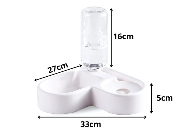 Dvigubas dubenėlis 2in1 su 500 ml talpykla šuniui ir katei