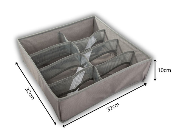 Skalbinių organizatorius spintos stalčiui 8 skyriai