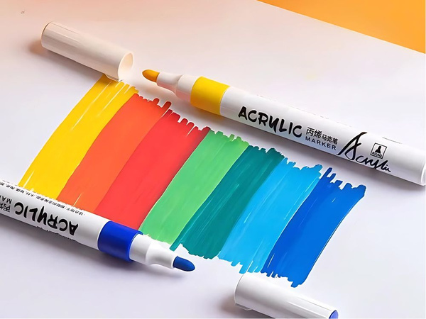 MARKERE ACRILICE 12 BUC CULOARE PENTRU STICLĂ PLASTIC METAL LEMN + CUTIE