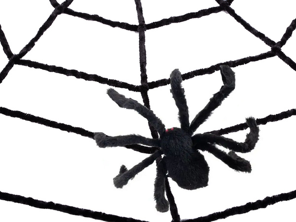 Tela de araña artificial grande negro halloween decoración