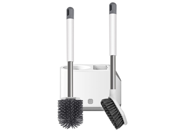 Silikona tualetes birste wc komplekts komplekts dubultā 2in1 tualete