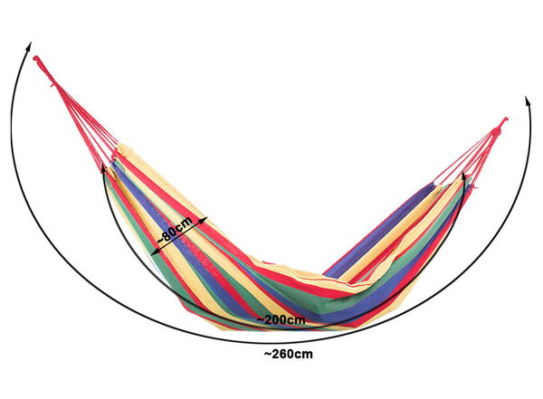 Hammak de gardă colorat cu o singură persoană 200x80 pocket etui