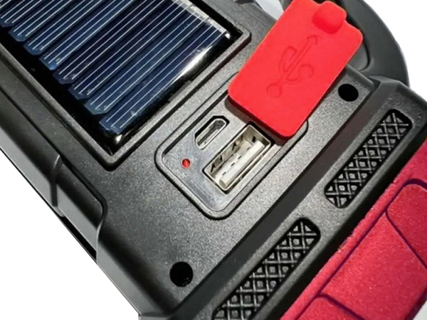 Solar taschenlampe tragbar wiederaufladbar led cob powerbank flutlicht