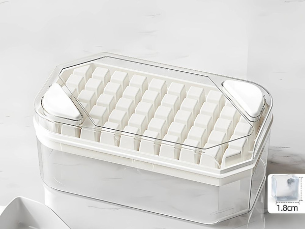 Moule à glaçons pour 50 glaçons avec récipient, boutons et spatule