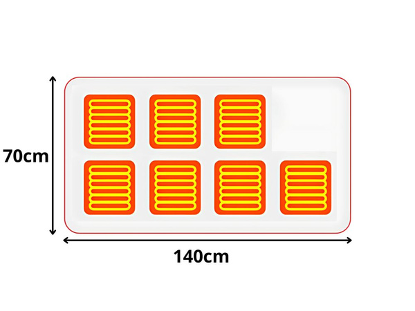 Bloc électrique usb grand 140x70 cm chauffage 3 modes 7 zones de chauffage