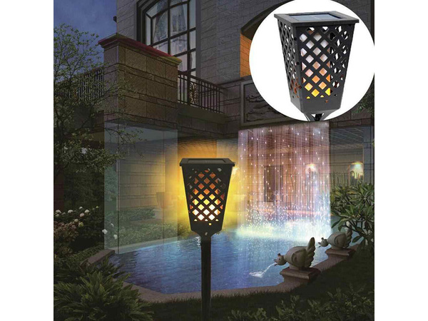 Lampe de jardin solaire lampe torche lanterne capteur