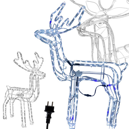 Reno luminoso 216 led decoración navideña con cabeza móvil gran jardín