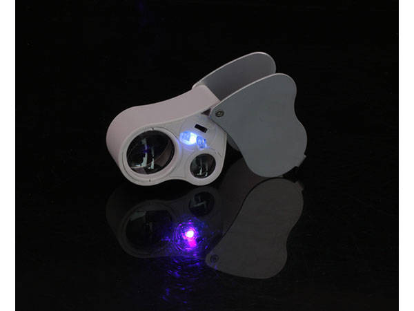 Led juvelyrinių dirbinių sulankstomoji lupa uv 25x 50