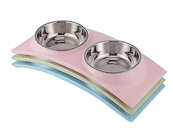 Vasos de metal para perros y gatos 2pc set 0.4 l