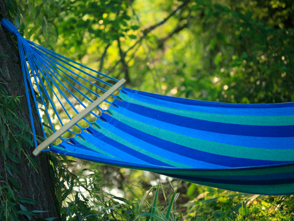 Grădină hamac întărit dungi colorate lemn balansoar 200 x 80