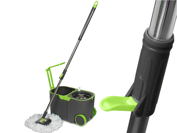 Rotacinės šluostės 360 turbo kibiro rinkinys 2x mikropluošto pagalvėlės