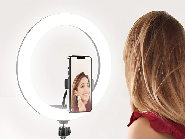Led rgb inel de lumină + suport pentru telefon + trepied reglabil
