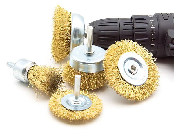 Mosazné drátěné kartáče pro šroubováky sada 5 kusů různých velikostí