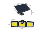 Lampe solaire avec capteur de mouvement crépusculaire 171 led panneau séparé jardin