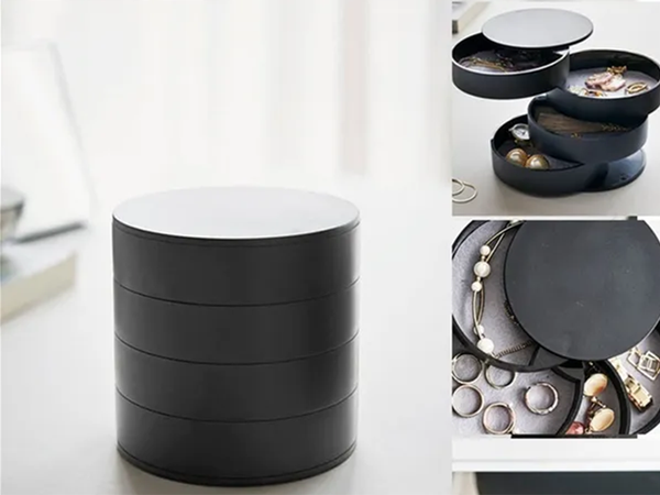 Organizator cutie bijuterii cutie rotundă extensibilă