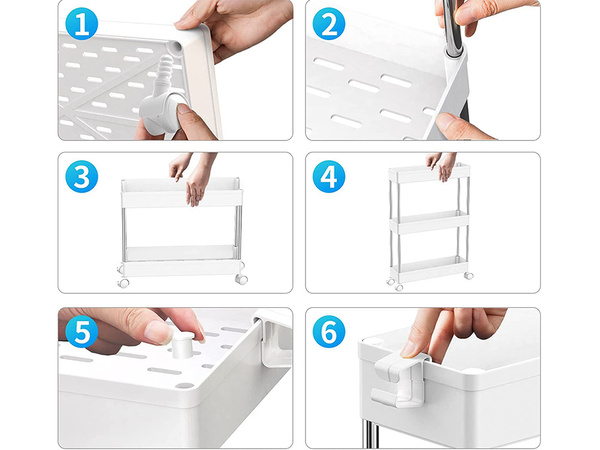 Étagère de salle de bain armoire de cuisine sur roulettes bibliothèque