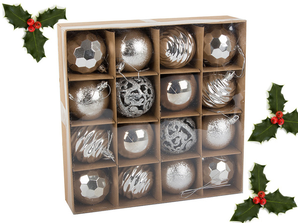 Choinka bombák choinka 6cm 16 db-os készlet bombák díszítés ünnepei ünnepei designs