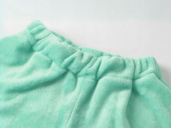 Pyjama femme chaud deux pièces avec capuche doux en peluche short xl