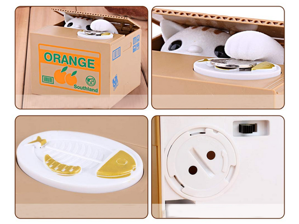 Tirelire chaton automate interactif miaule