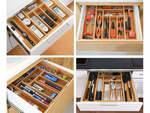 Insert de tiroir organisateur de couverts de cuisine en bambou 8 compartiments xl