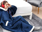 Warm sweatshirt blanket large oversize thick soft hooded dressing gown long xxl