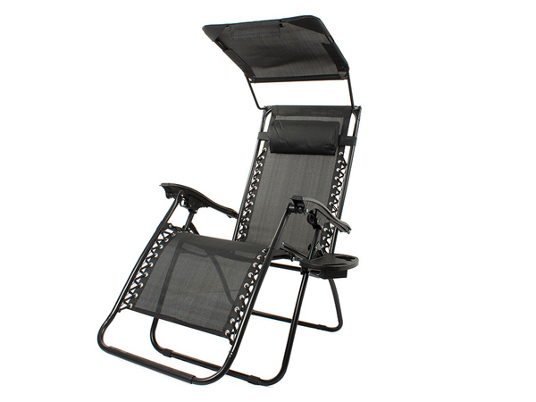 Chaise de plage pliante zero gravity 2in1 chair with canopy