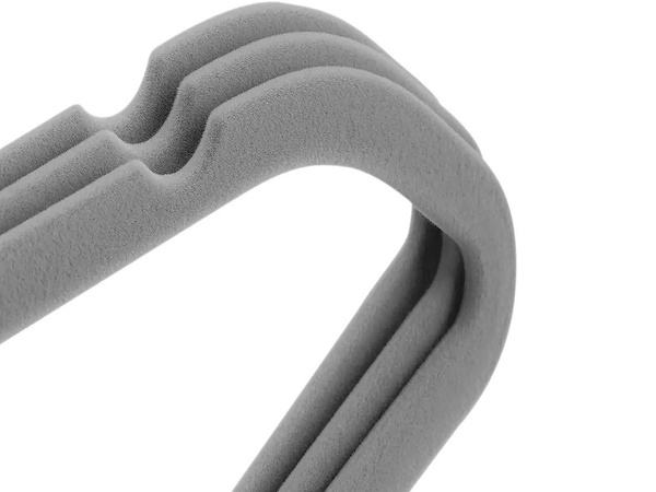 Velour clothes hangers grey anti-slip set of 20 pieces