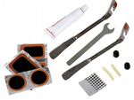 Kit de vulcanización para cámaras de bicicleta parches de reparación con pegamento cucharas