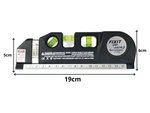 Přesná laserová vodováha s 2,5m měřící páskou laser 3 led režimy usb