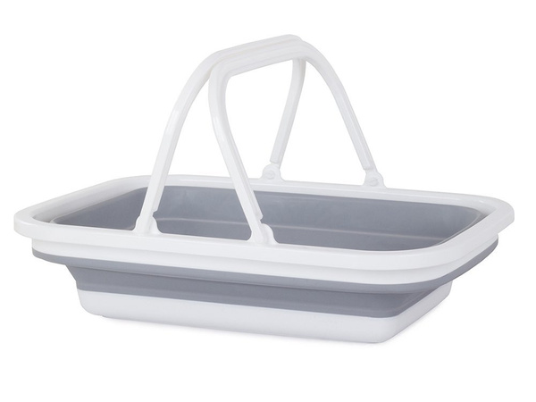 Silicone folding shopping basket with handles