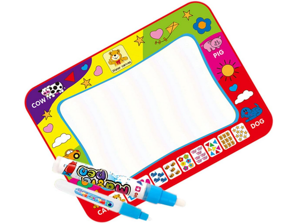 Tapis d'aquarelle grandes lettres chiffres éducation