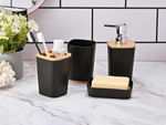 Set de baño cepillo de baño wc dispensador de jabón cestilla de bambú 5