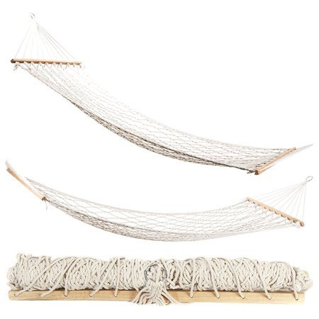 Rope garden hammock with frame rocking net