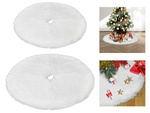 Tapis de sapin de noël blanc en fourrure 90 cm rond