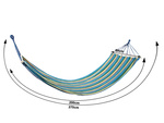 Garden hammock reinforced striped coloured wood rocker swing 200 x 80