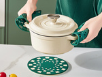 2pcs pots and pans silicone stovetop saucer tray