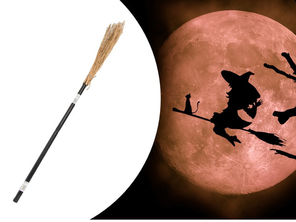 Balai de sorcière balai de sorcière noir 90cm pour halloween et noël xxl