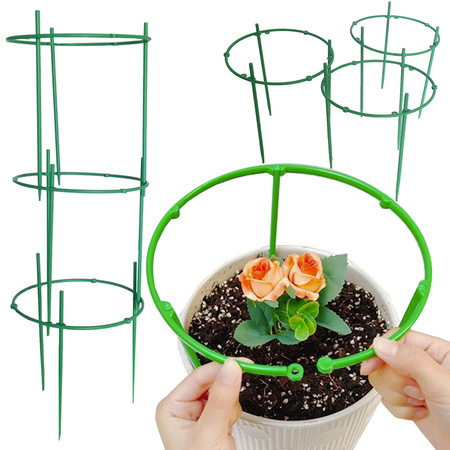 Soporte para maceta 3 aros redondo jardin