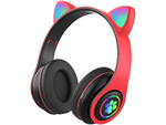 Беспроводные наушники bluetooth радио fm mp3 кошачьи ушки led подсветка